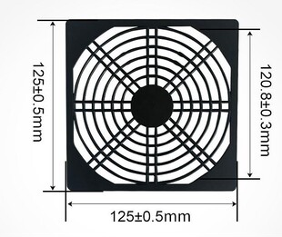 风机防尘网罩黑色4CM6CM8CM9CM12CM15CM17CM20CM三合一塑料防尘网