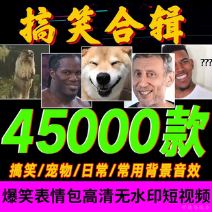 搞笑表情包素材热门短视频高清合集背景爆笑音效包转场剪辑大全文