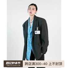 BLACKBB/春秋oversize条纹西装外套男女韩版休闲廓形百搭西服长袖