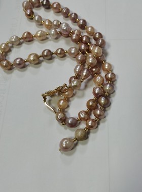 [孤品不退不换   介意慎拍]   短款巴洛克珍珠毛衣链