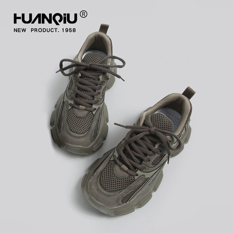 环球老爹鞋女2025年夏季新款厚底黑色鞋子女款爆款休闲百搭运动鞋