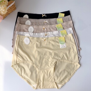 每奈6398薄款 女士内裤 中高腰冰丝裸感面膜裤 胖MM高弹速干加肥 大码