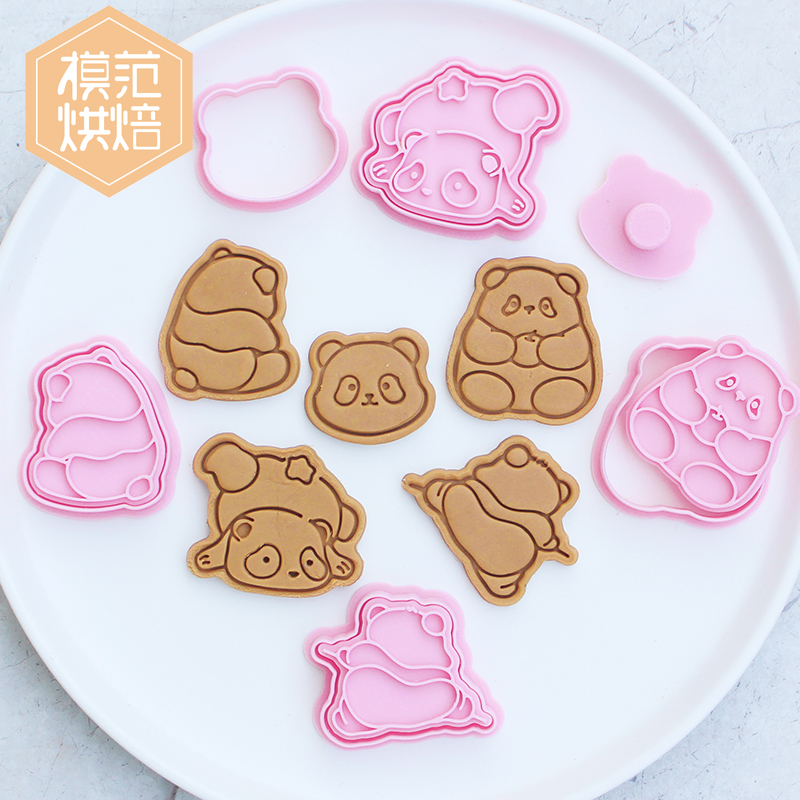 PLA按压熊猫饼干模具可爱