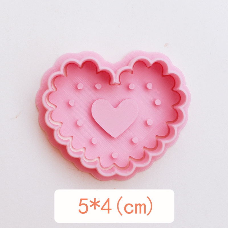 thumbnail for French pattern biscuit mold, love round butter cookie mold, self-use 3D three-dimensional pressing abrasive