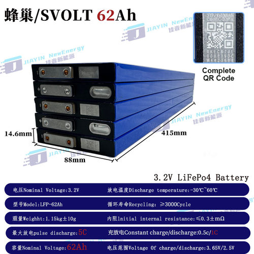 全新蜂巢/SVOLT3.2V62Ah磷酸铁锂