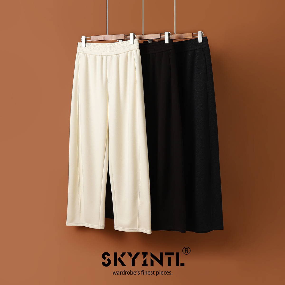 松紧腰加长香蕉阔腿裤休闲裤