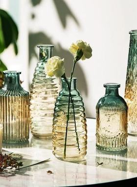 复古浮雕透明小号花瓶