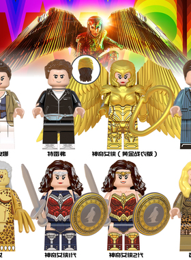 DC超级英雄豹女WM6100黄金神奇女侠拼装积木人仔玩具