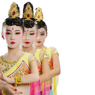 新款敦煌飞天舞蹈服中国风飘逸敦煌天女演出服儿童古典舞反弹琵琶