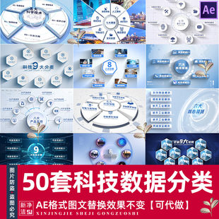 科技感大数据框架结构产业链业务板块组织架构数据分类应用AE模板