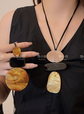 新中式晕染水滴几何项链