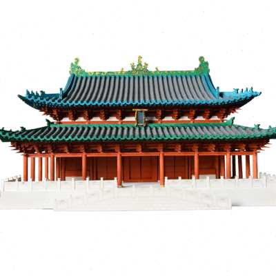 山西晋祠圣母殿模型中国古建筑宋代寺庙微缩木质拼装立体手工3diy