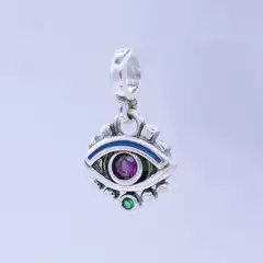 Pan's Me Series Small Accessories Gold Color Eyes Heart Little Devil Blue Earth DIY Pendant