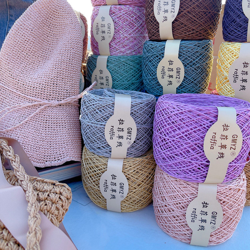 NEW GMYZ JAPANESE WASHI EXTRA FINE RAFFIA THREAD HOOK SUMMER COOL HAT WOVEN LINE COTTON STRAW HAT HANDMADE BAG MATERIAL BAG
