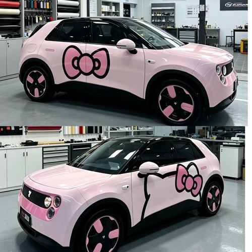 蔚来萤火虫吉利星愿HelloKitty猫贴纸可爱卡通个性车身贴