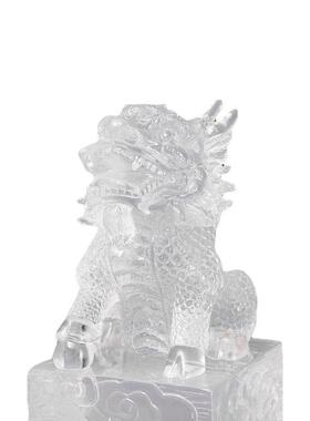 厂家直销透明麒麟落地电视柜旁摆件树脂工艺品装饰品招财纳福摆件