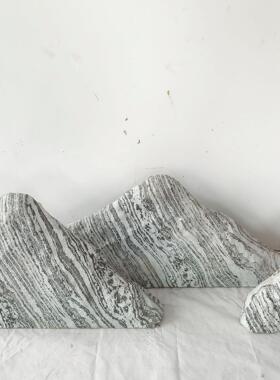 北欧ins商场餐吧客厅橱窗绿植软装落地饰品装饰仿真石头雪浪石