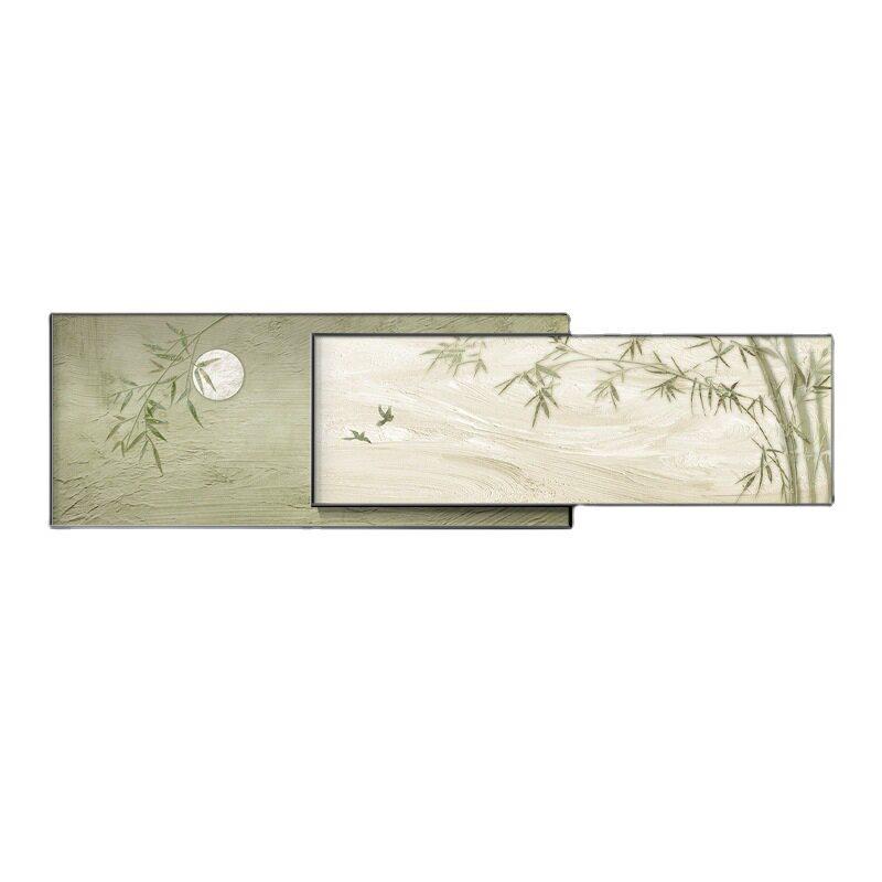 新中式竹报平安客厅装饰画叠加画竹子沙发背景墙大寓意好卧室挂画