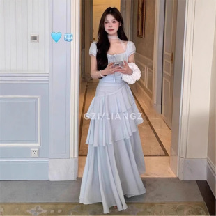 休闲女装 2026超火流行网红圆脸酥同款 牛仔上衣半身裙子两件套时尚