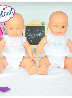 西班牙Belonil幼儿园儿童黑白色皮肤人亚洲人新生男女孩娃娃装扮