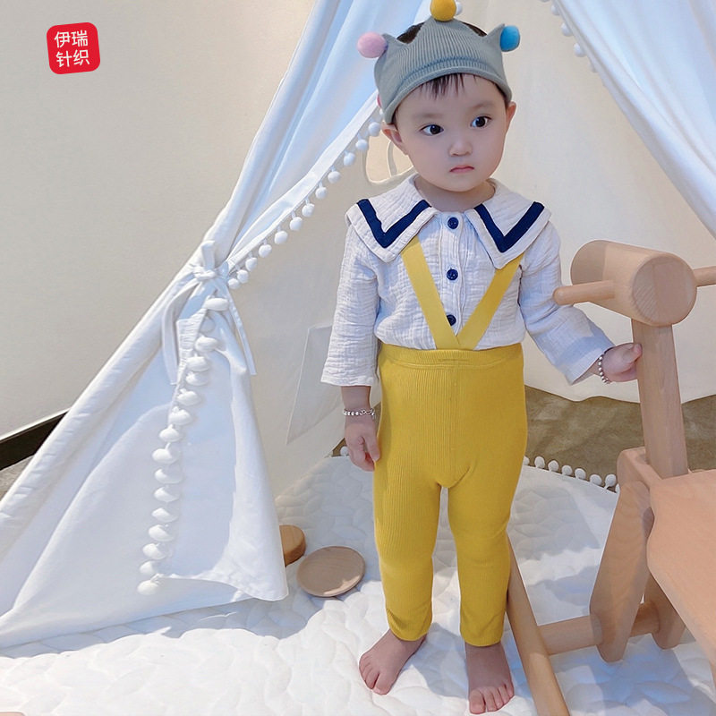 春秋款婴儿高腰背带九分