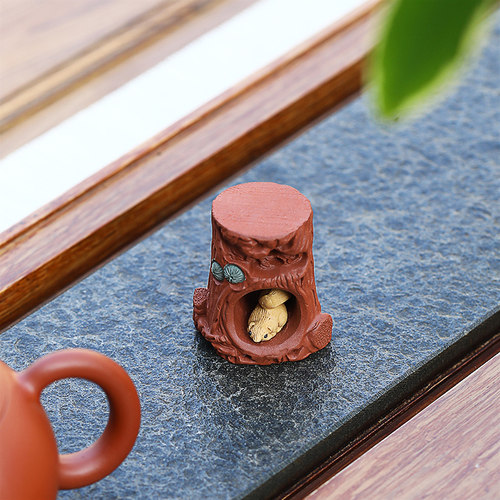 陶纹山屋复古原矿紫砂盖托