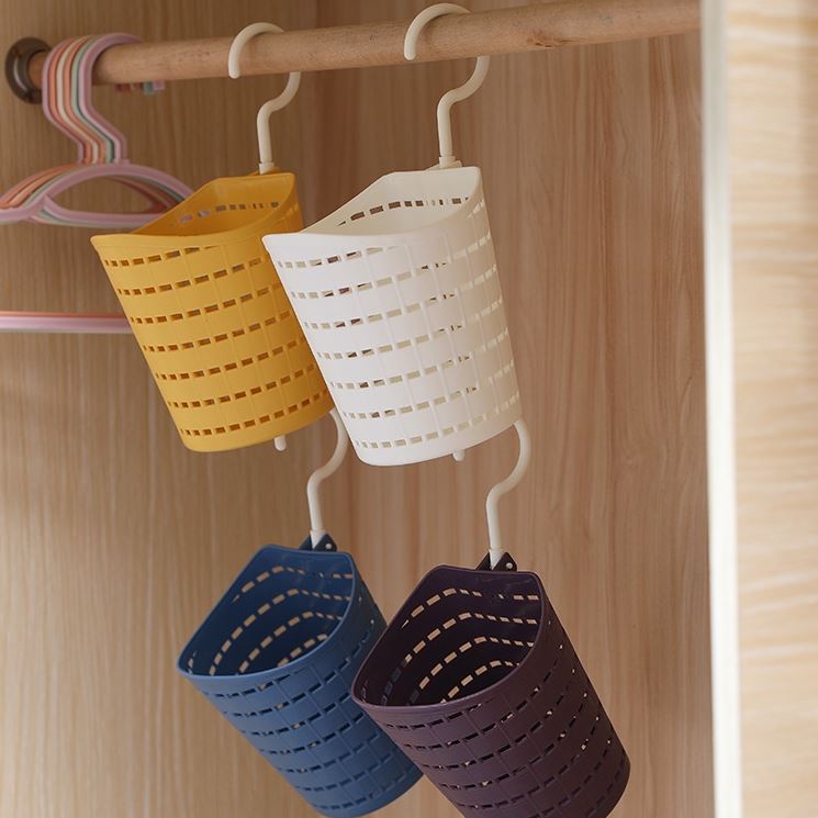 圆形可叠加塑料挂篮悬挂式收纳篮