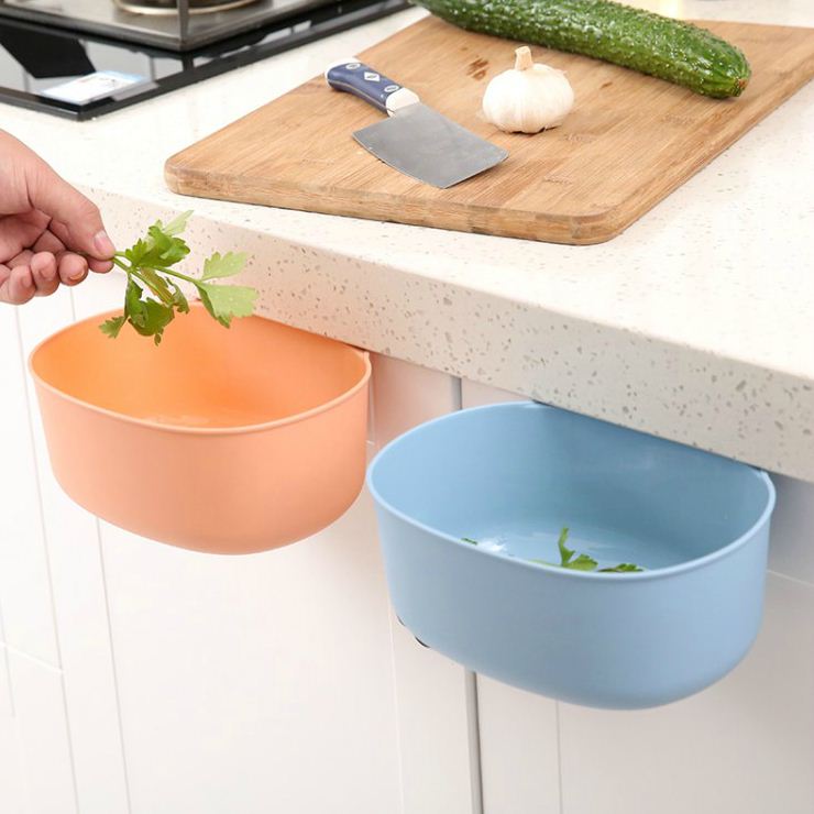 厨房橱柜门挂式垃圾桶PP桌面切菜