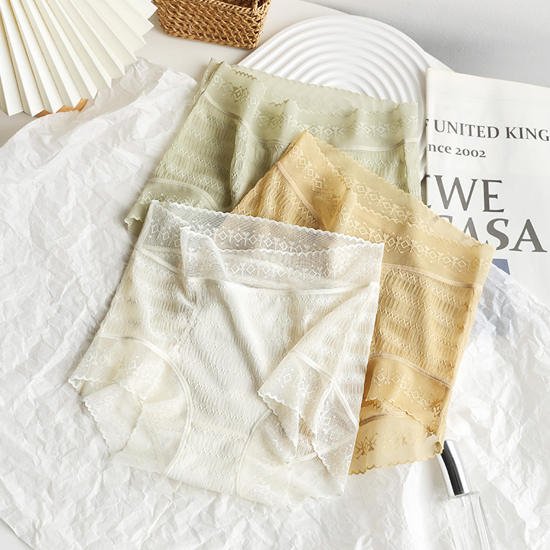 小蛮腰高腰收腹内裤蕾丝桑蚕丝抑菌档透气女大码强力提臀收小肚子