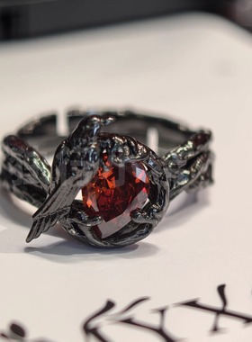 女生乙游二次元衍生乌鸦戒指