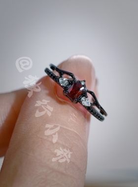 （红锆版）彻100级戒指设计时尚指环食指开口周边游戏锆石戒指