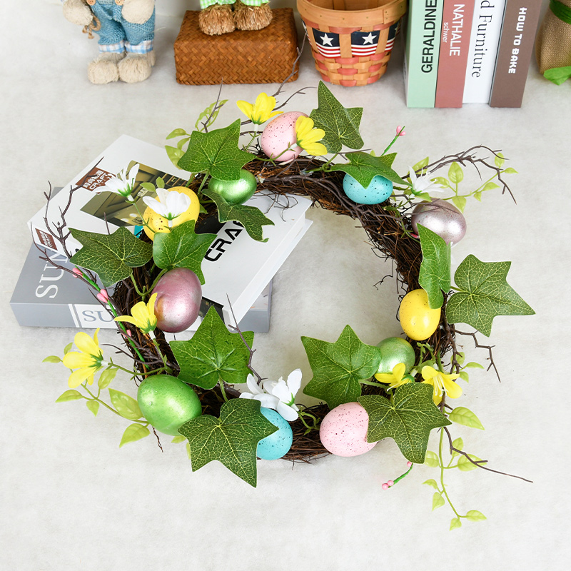 彩蛋藤条复活节挂墙吊篮