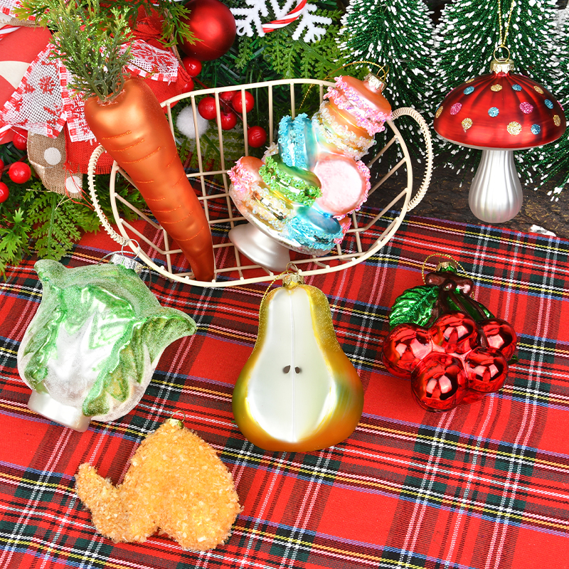 圣诞装饰用品玻璃彩绘圣诞树场景布置吊球玻璃挂件创意圣诞球挂饰