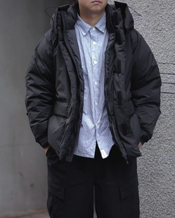 三防羽绒服防水连帽可拆卸日系防寒保暖90白鸭绒