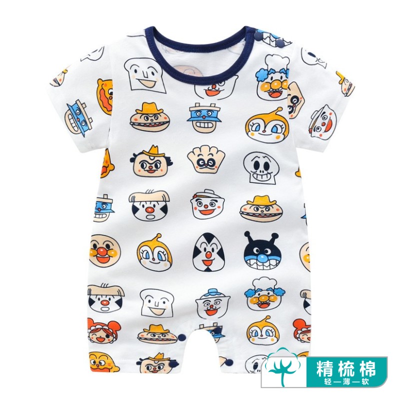 面包卡通轻薄婴儿短袖连体衣夏装