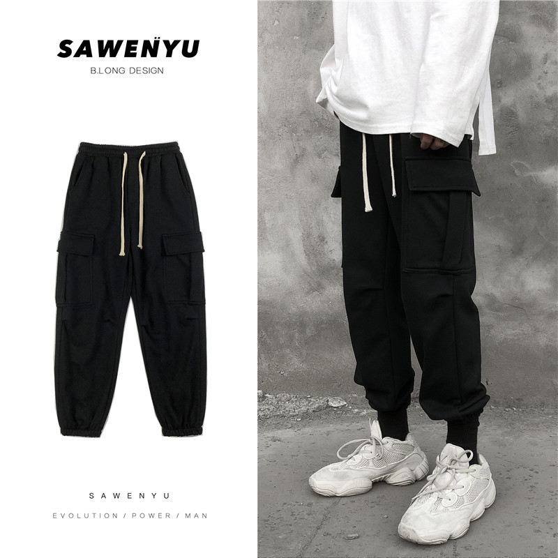 暗黑or水洗做旧工装裤男卫裤运动休闲裤子903-BK90-P70(控88，男装休闲裤，星座903