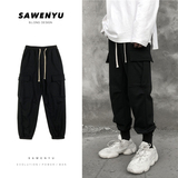 暗黑or水洗做旧工装裤男卫裤运动休闲裤子903-BK90-P70(控88，男装休闲裤，星座903