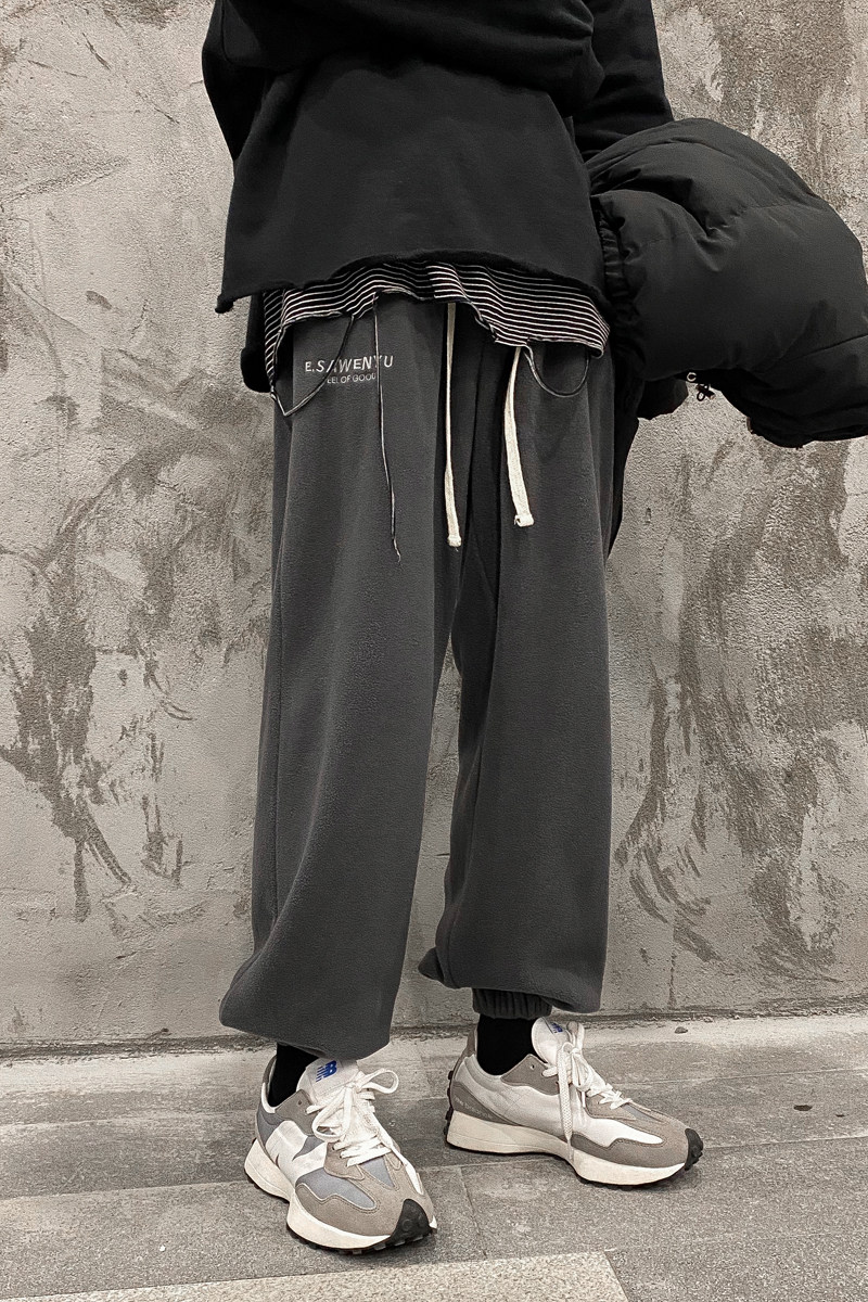 高转化！保暖摇粒绒刺绣高街卫裤男女休闲裤子903-DK66-P65（控78,男装休闲裤,星座903