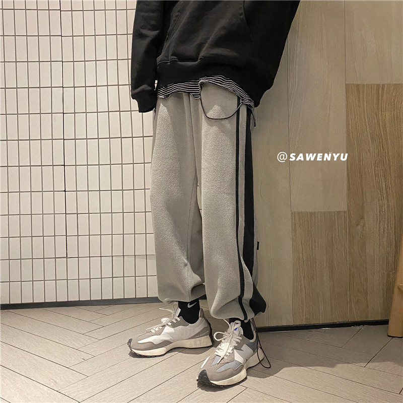 秋冬推荐摇粒绒条纹运动卫裤休闲裤子男潮903-DK72-P65控78，男装休闲裤，星座903