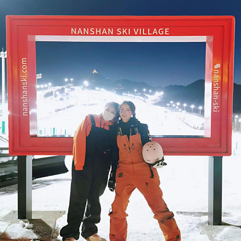 网红滑雪场景区打卡相框摆件