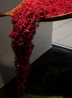 仿真红豆相思瀑布新年装饰摆件