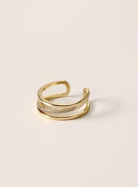 HYACINTH 轻奢镶钻戒指 潮网红复古指环个性设计感2021年新款潮