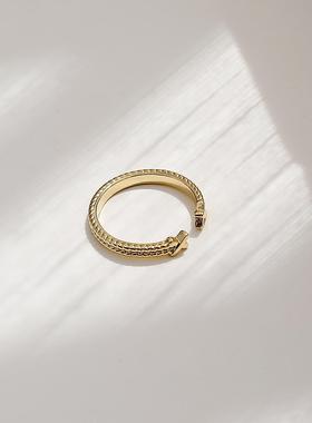 HYACINTH金属极简星星开口戒韩国网红个性气质戒指饰品14K真金