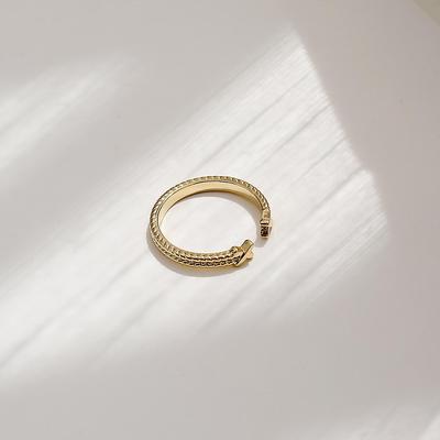 HYACINTH金属极简星星开口戒韩国网红个性气质戒指饰品14K真金