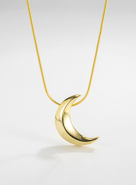 轻奢小众高级感S925纯银月牙项链韩版ins小众网红月亮吊坠锁骨链