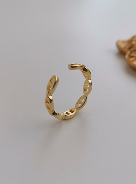 HYACINTH韩国金属极简冷淡风开口戒时尚简约链条食指戒网红戒指女