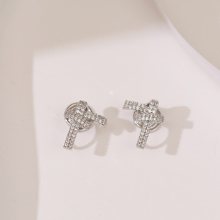 高级感同心结耳环女 简约小巧打结耳环气质冷淡风网红无耳洞耳夹