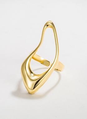 欧美ins潮不规则异性s925纯银戒指夸张百搭嘻哈朋克冷淡风指环女