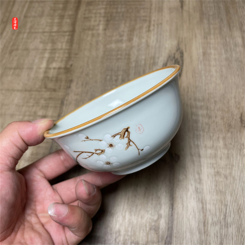 白梅bj094直口碗摆台勺子杯子骨碟米饭碗汤碗饭店餐厅陶瓷餐具味