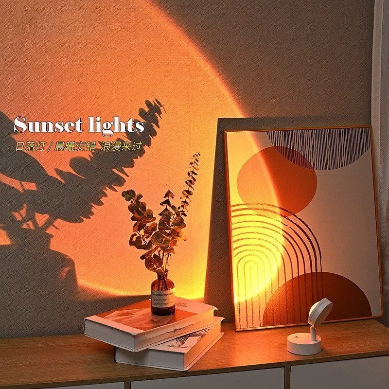 网红爆款无线遥控充电日落灯夕阳